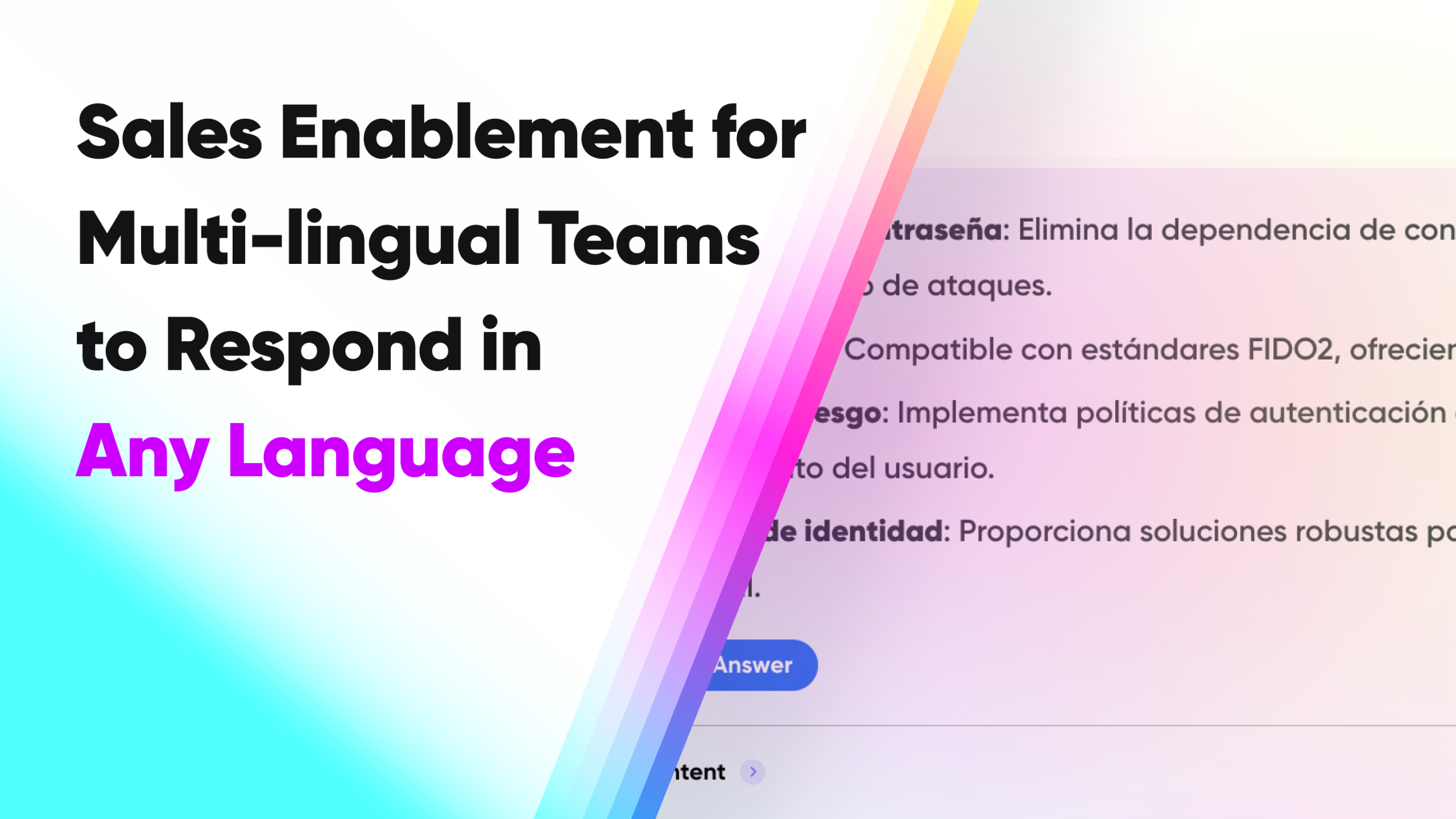 Sales enablement for multi-lingual teams