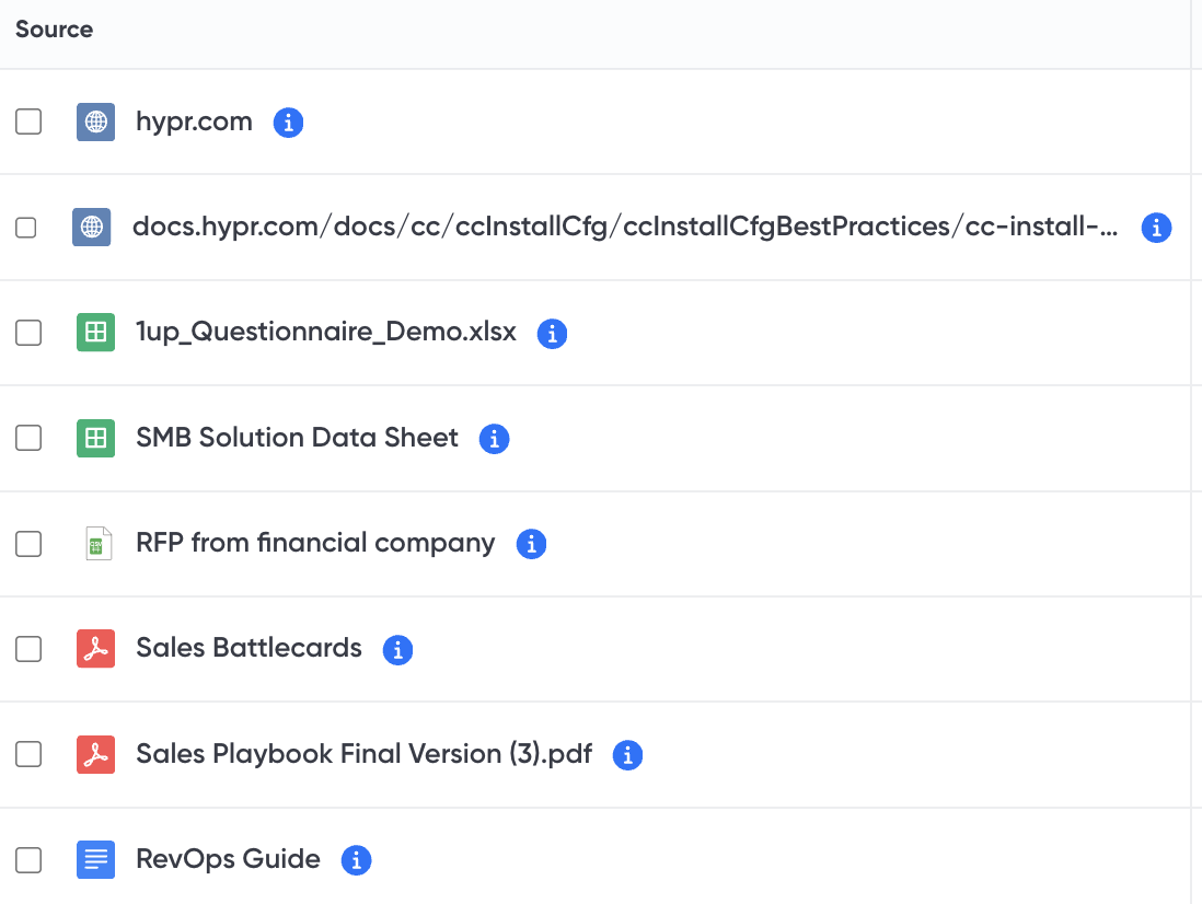 Sales and marketing info in 1up knowledge base