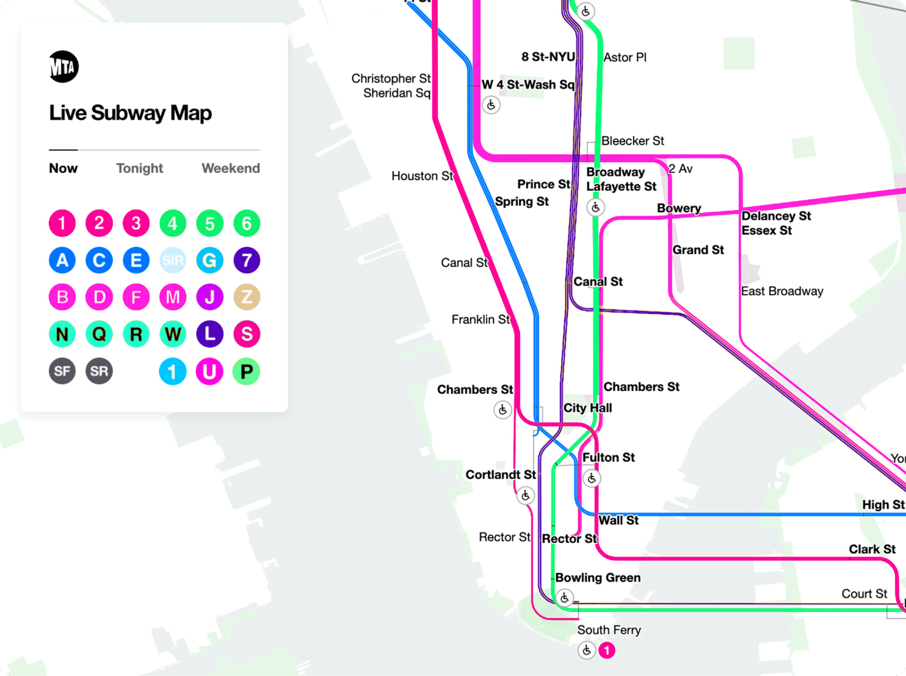 1up NYC Subway Map