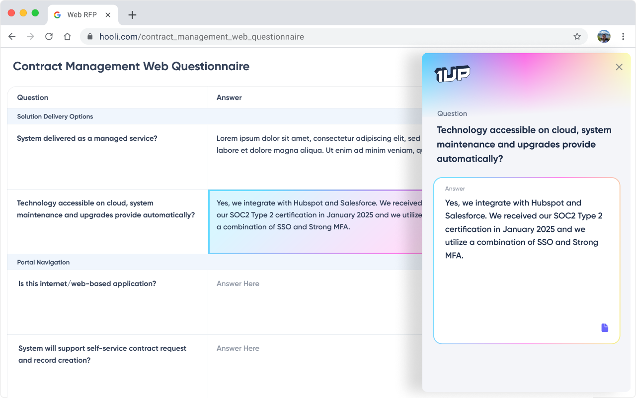 1up product screenshot