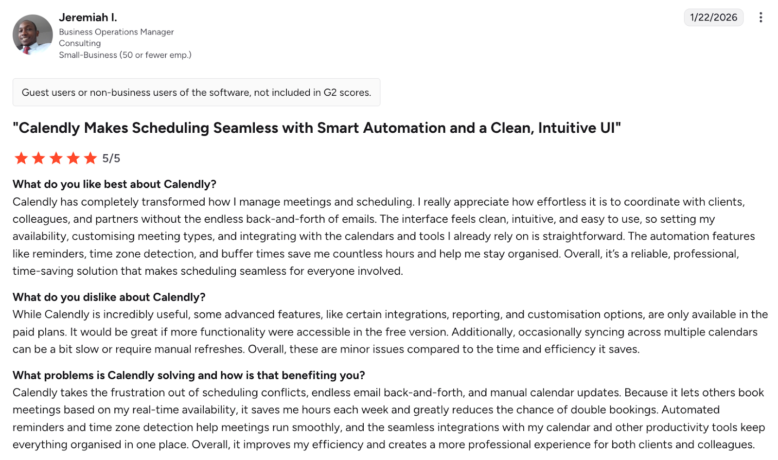 Calendly G2 Quote