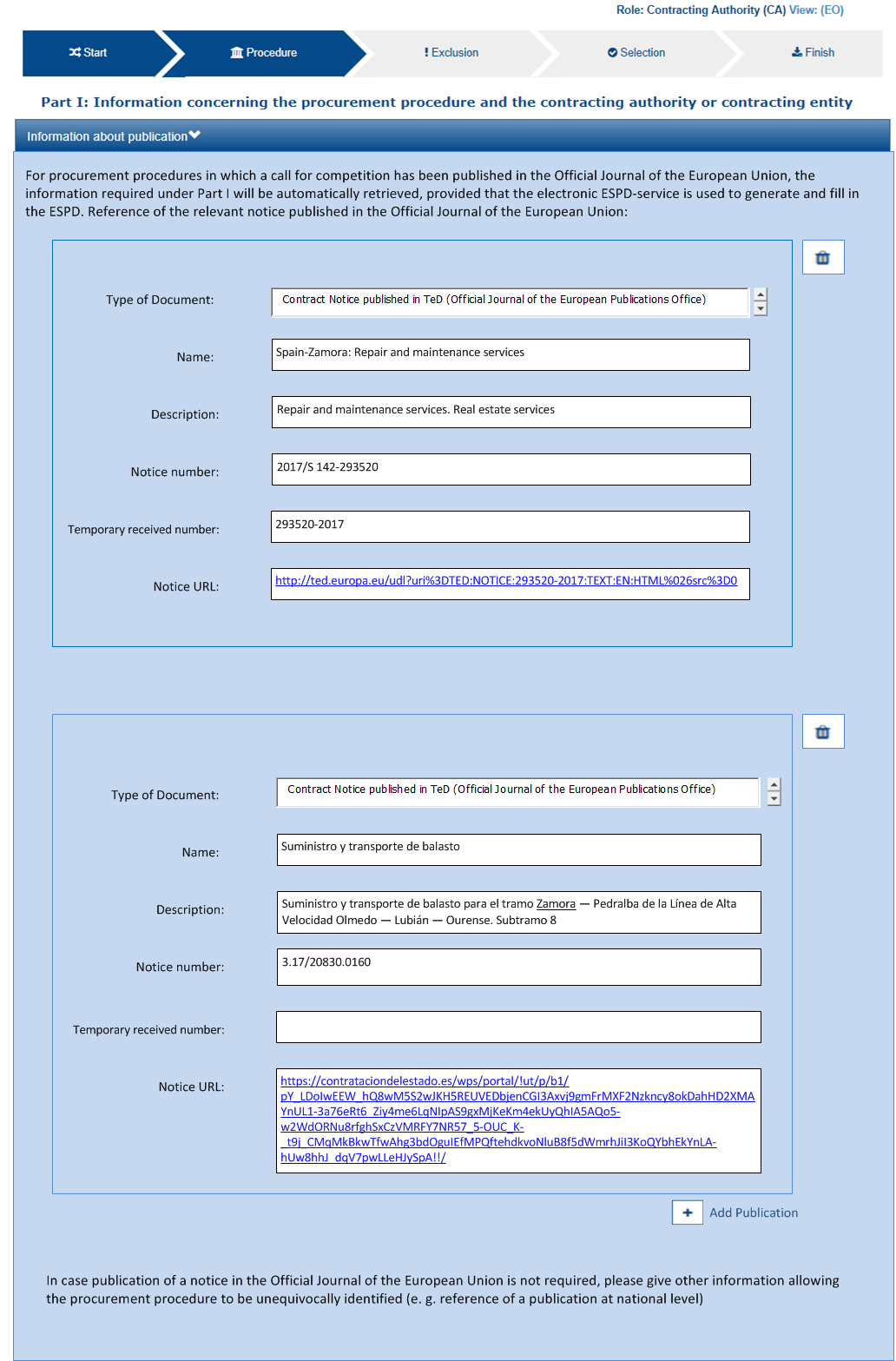 Example of Contract Notice Published in TED