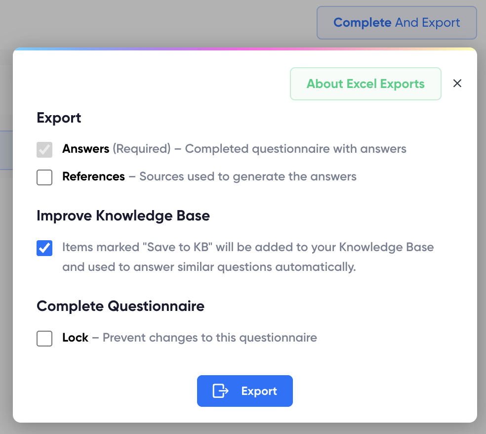 Export answers