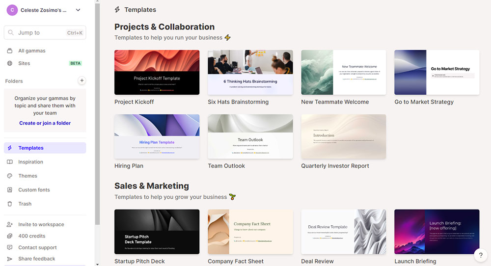 Gamma product screenshot