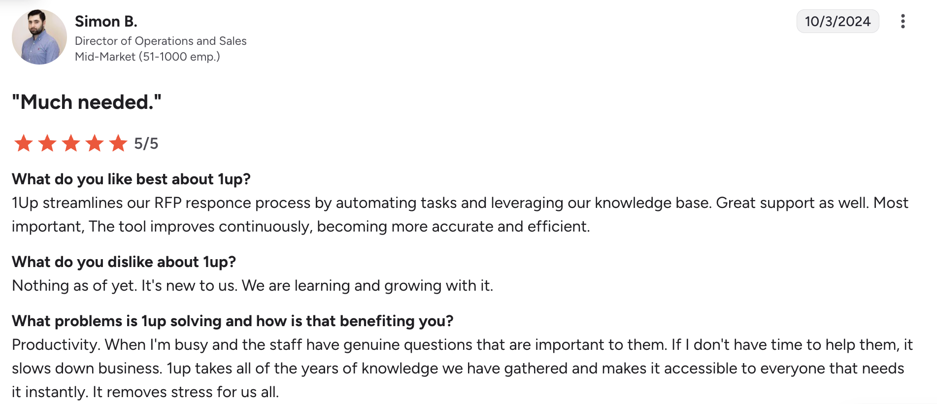 Simon B quote from G2