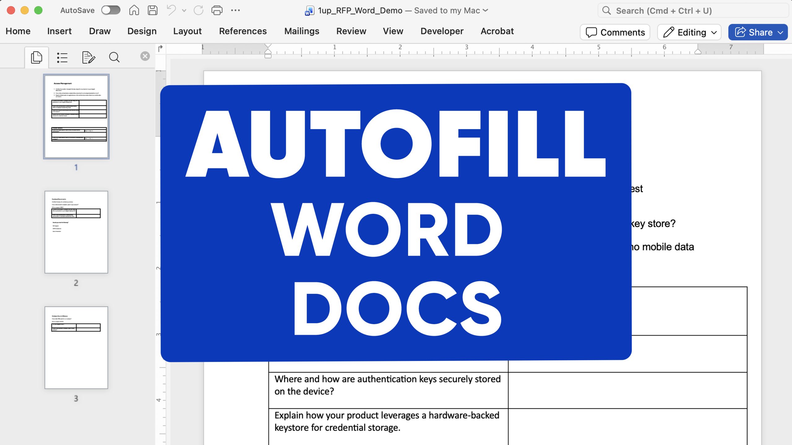 Autofill Word Docs with AI