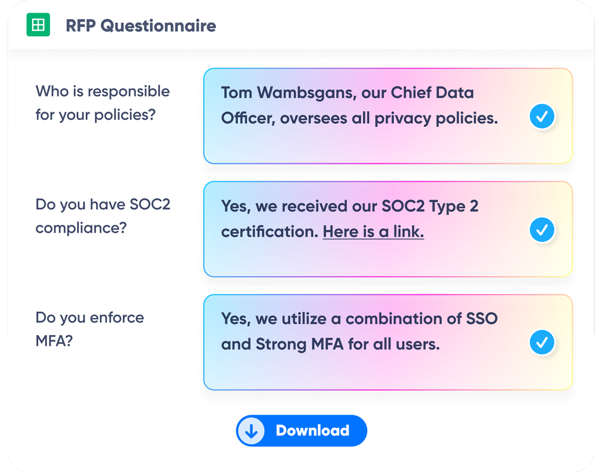 Automate RFPs with AI Generated Answers