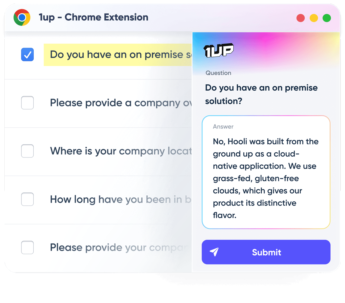 Automate web based RFP questionnaires 