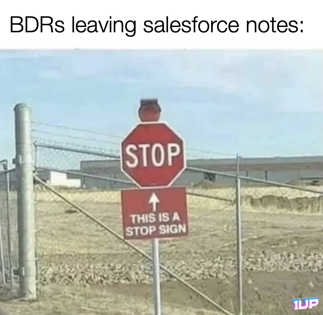 BDR Salesforce Notes Meme