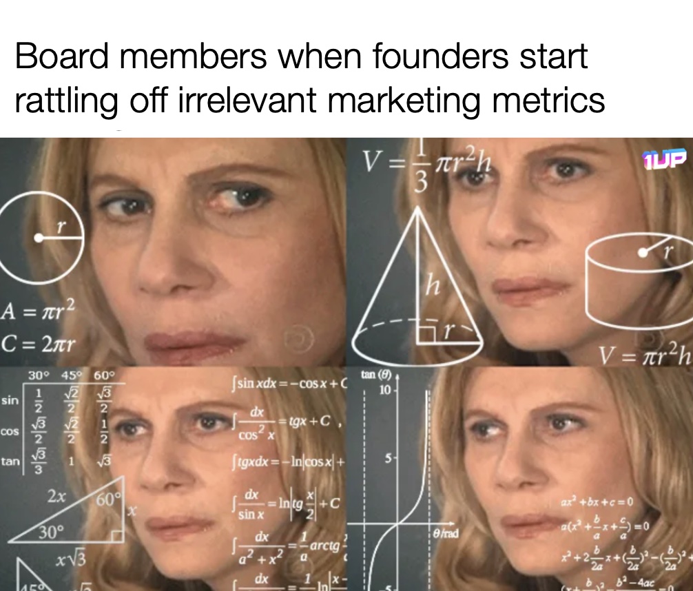 Board Members when Founders Start Rattling off Irrelevant Marketing Metrics