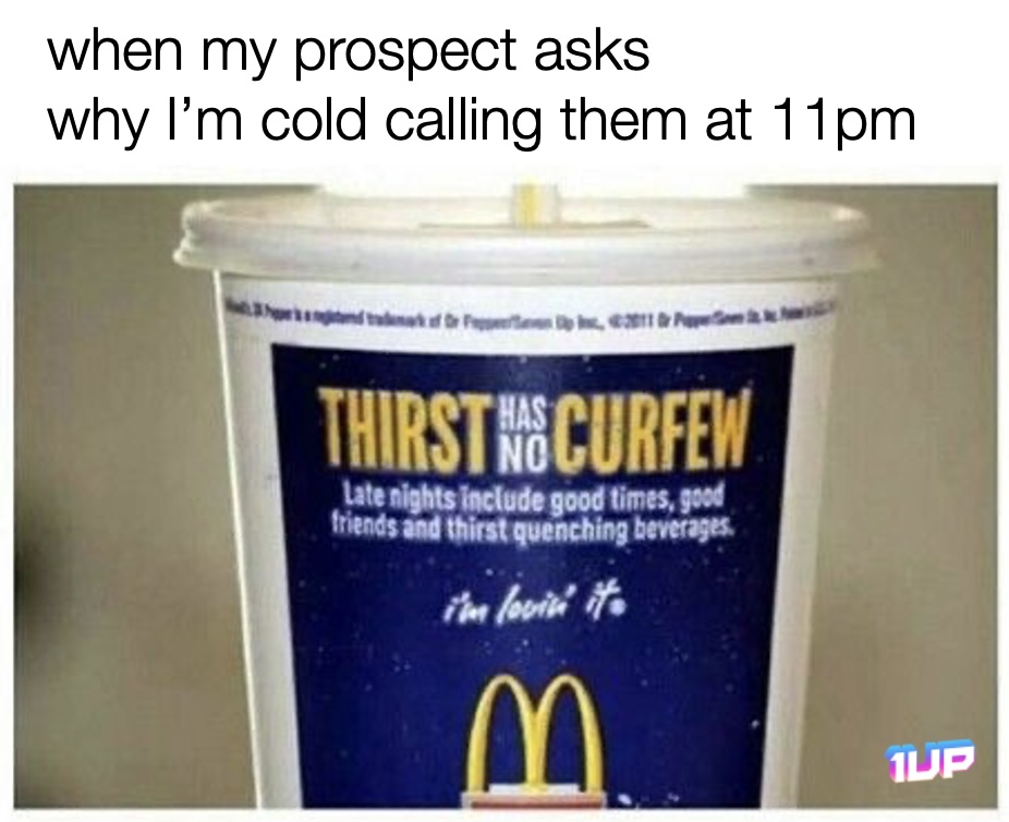 Cold calling late night meme