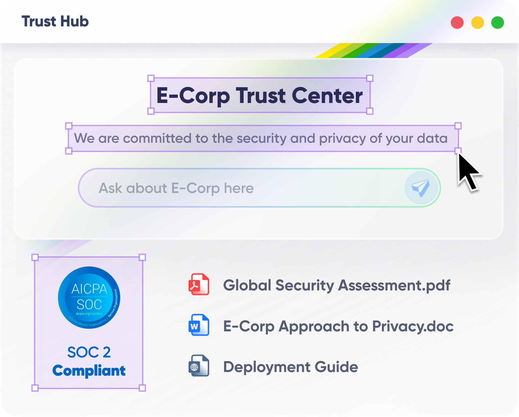 Customize your brand, messaging, and even terms of service