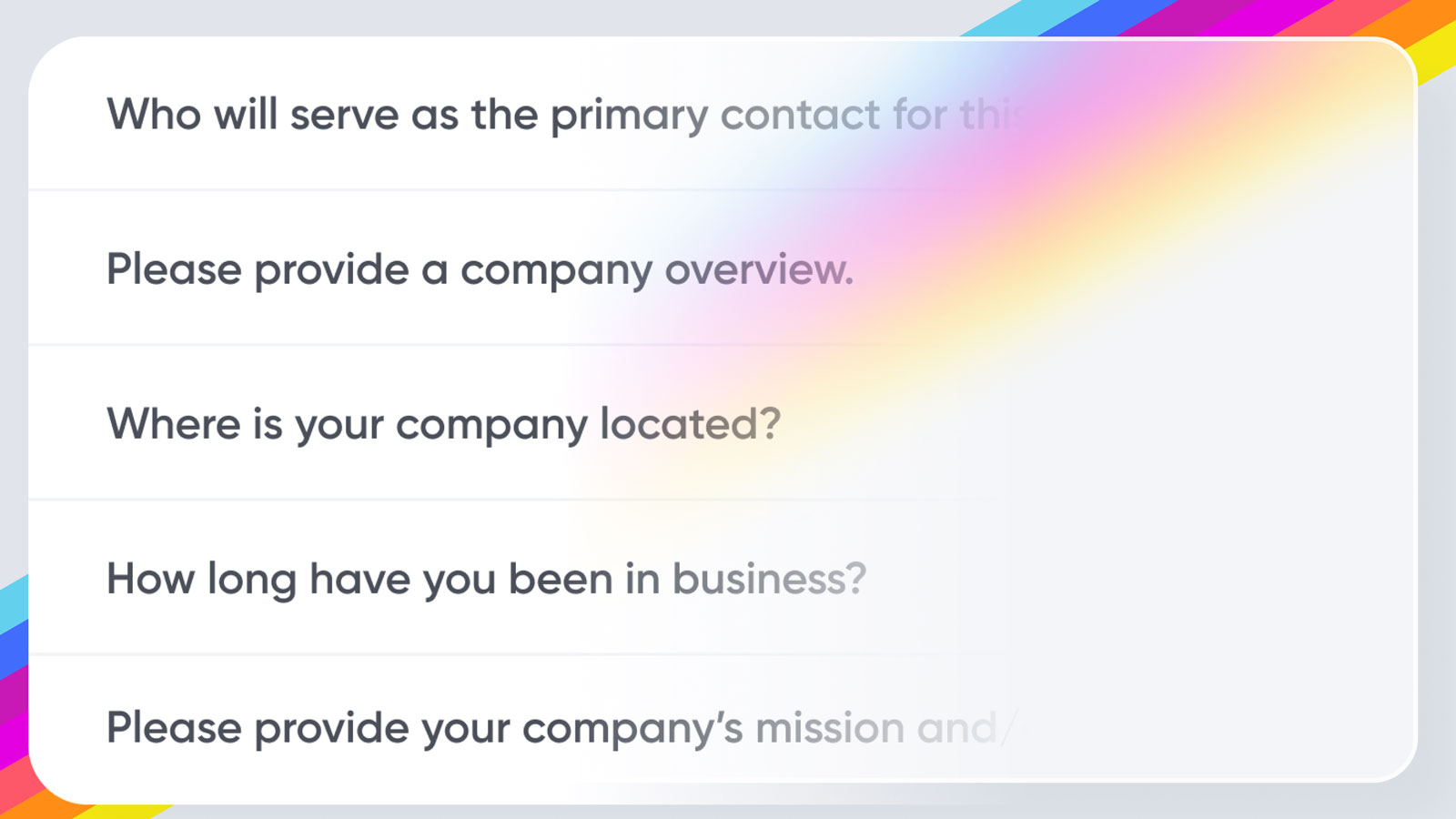 Due Diligence Questionnaire DDQ Examples