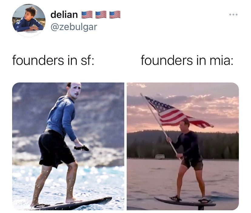 Founders in MIA vs Founders in SF