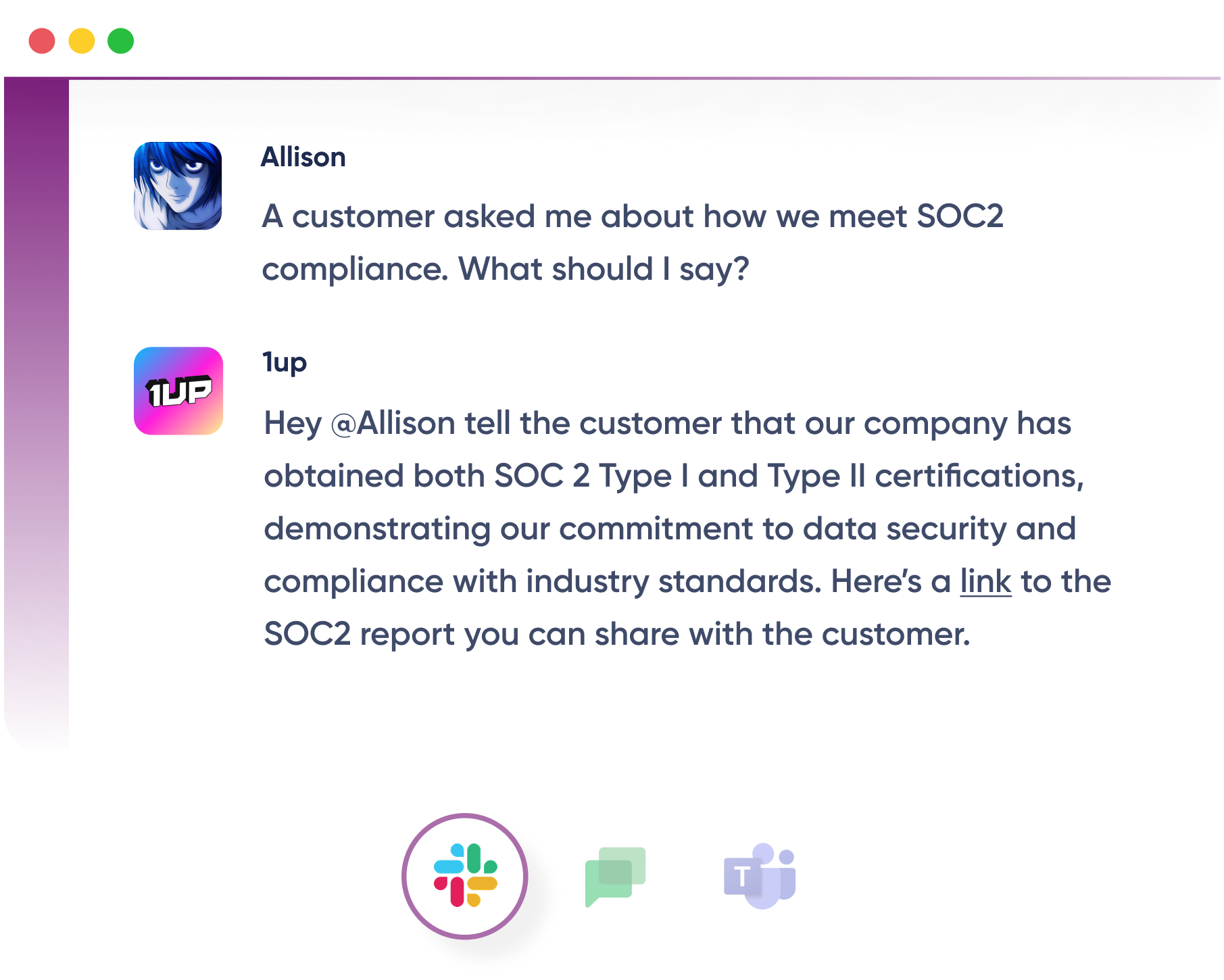 Get answers in any chat
