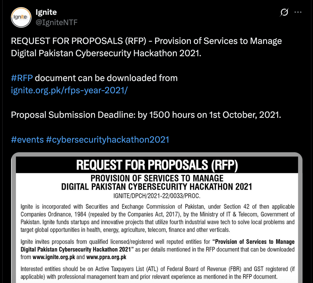 rfp opportunity on x twitter