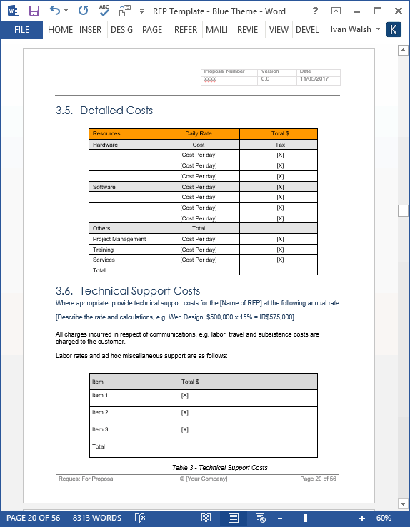 really long word rfp with table