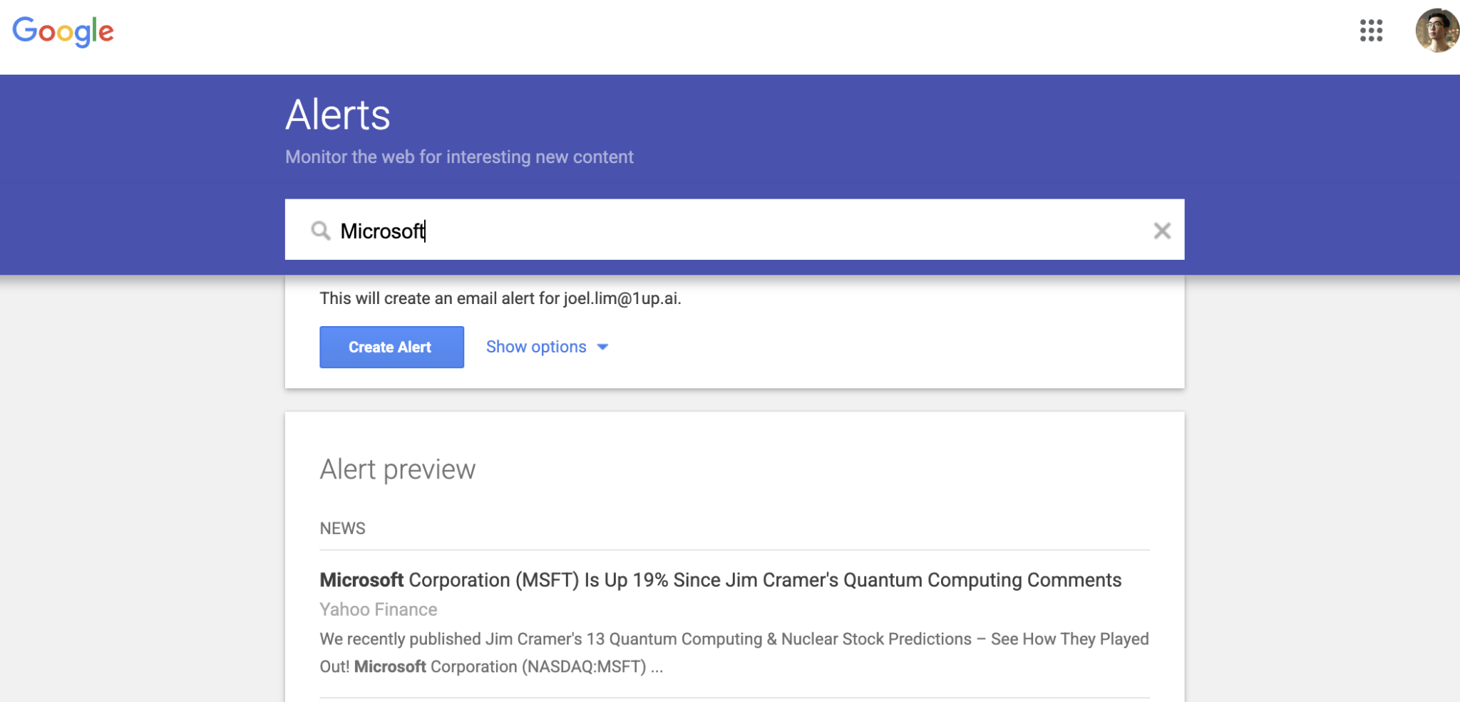 Google Alerts overview