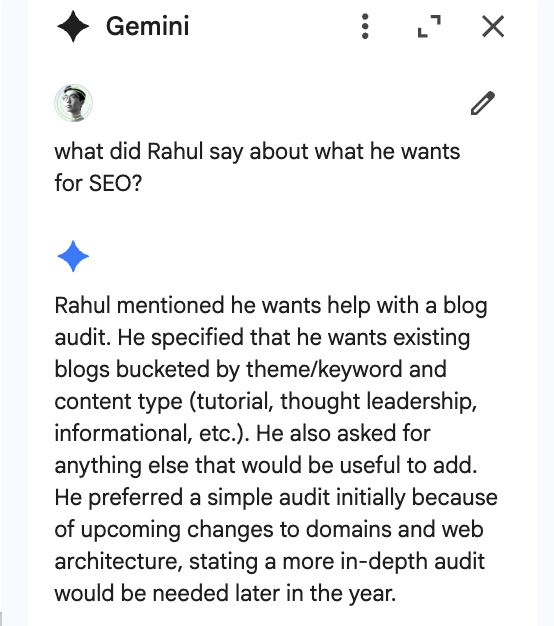 Google Gemini summary