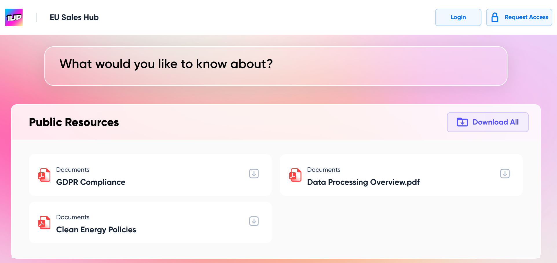 Product specific Answer hubs