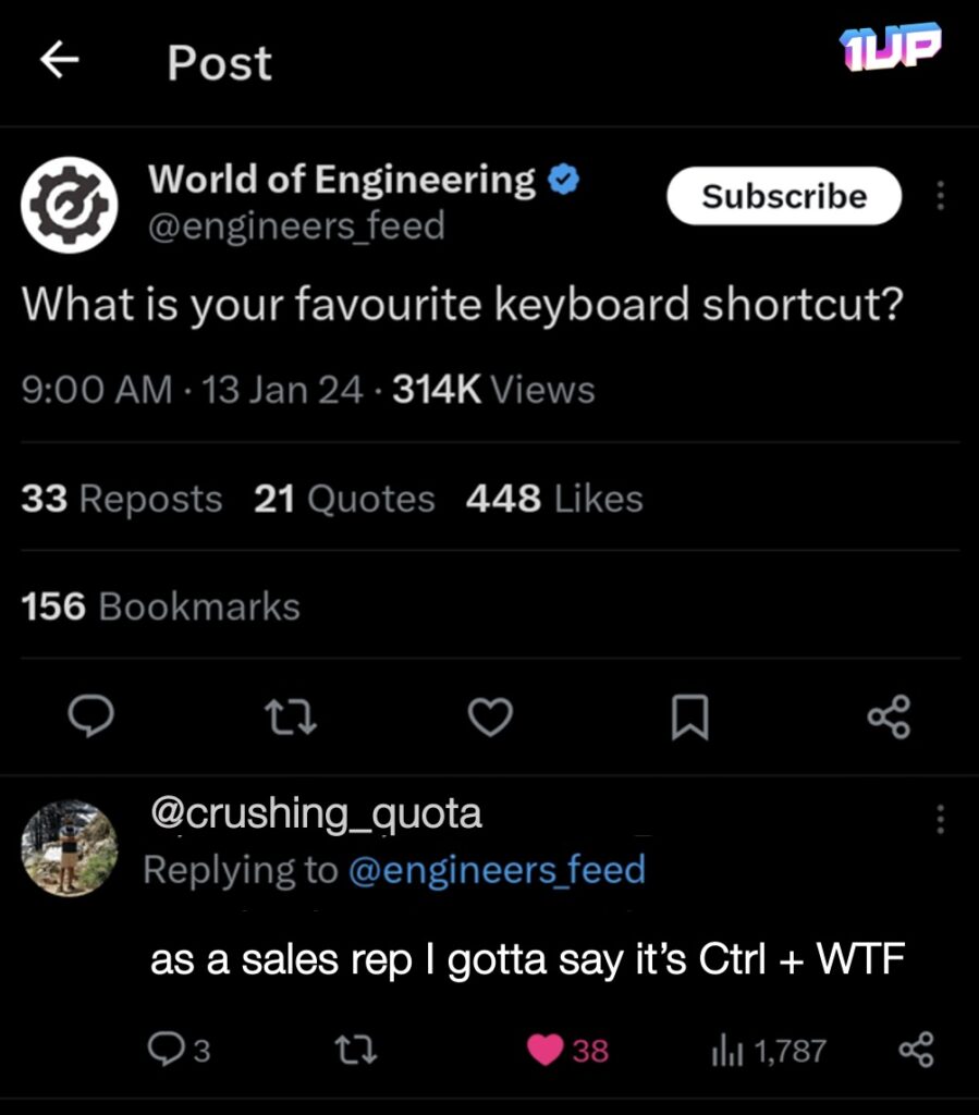 Sales Rep Keyboard Meme