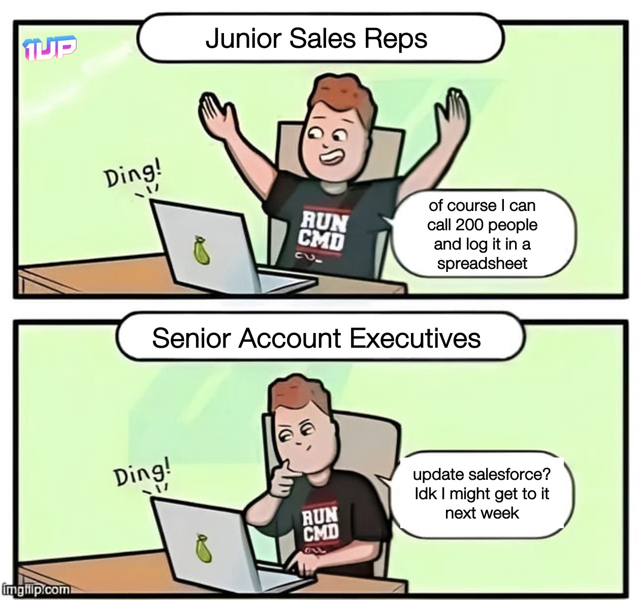 Junior Sales Reps vs Senior AEs Meme