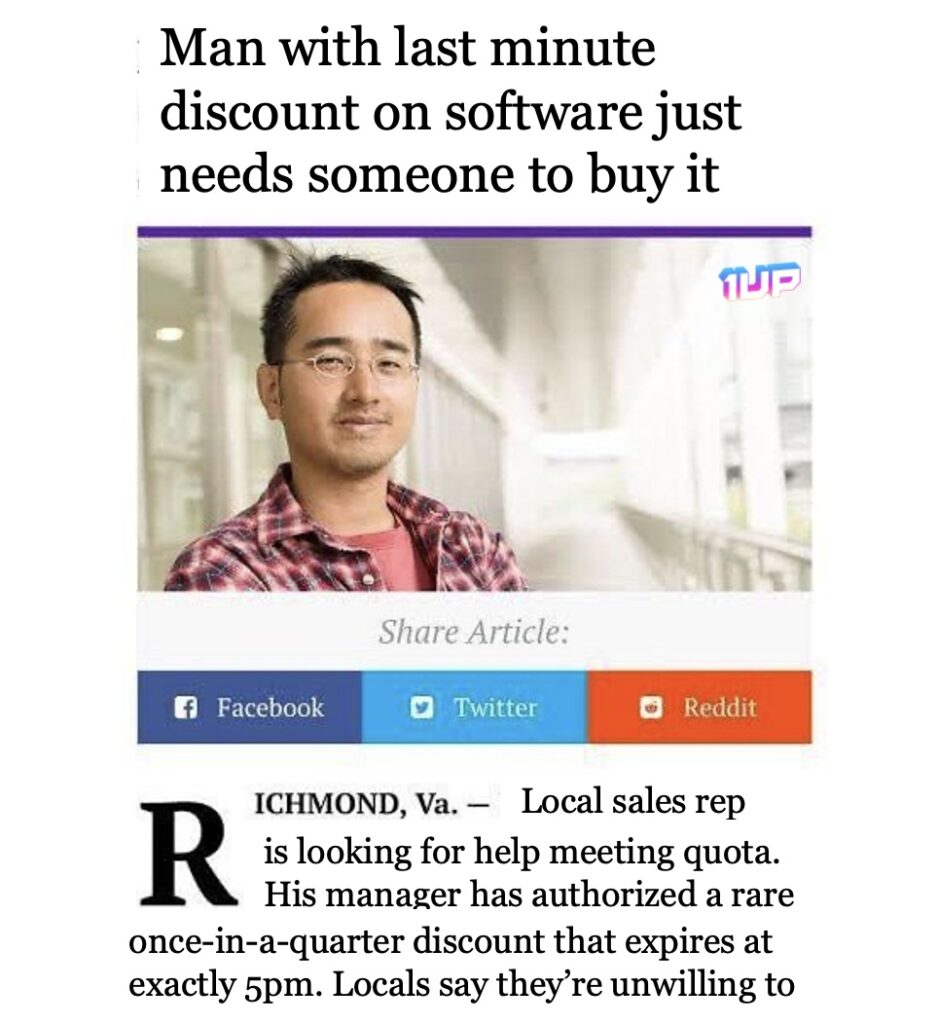 Software sales discount meme