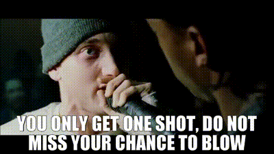 you only get one shot, do not miss your chance to blog